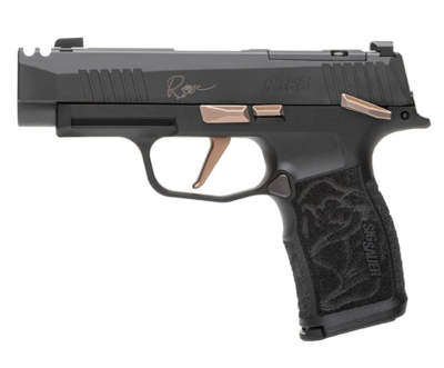 Sig Sauer 365XL9ROSEMS P365XL Rose 9mm Luger 12+1 3.10&quot; Black Barrel, Black Nitron Integrally Compensated/Optic Ready/Serrated w/&quot;Rose&quot; Engraved Slide, Black Steel Frame w/Matte Rose Controls, Black P