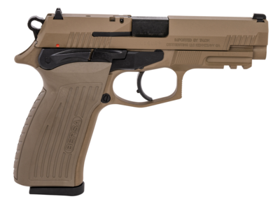 Bersa TPR9FDE TPR Full Size 9mm Luger 17+1 4.25&quot; Barrel, Flat Dark Earth Aluminum Frame w/Picatinny Acc. Rail, FDE Serrated Steel Slide, FDE Polymer Grip, Ambidextrous Safety
