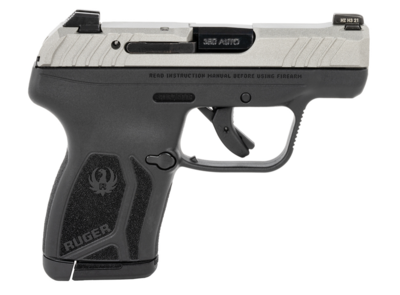 Ruger 13720 LCP Max 380 ACP 10+1 2.80&quot; Barrel, High Performance Glass-Filled Nylon Frame, Savage Silver Cerakote Alloy Steel Slide, Reversible Mag Release, Trigger Safety