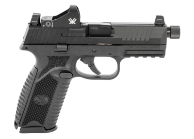 FN 66100844 509 Tactical 9mm Luger 17+1/24+1 4.50&quot; Threaded Barrel, Matte Black Polymer Frame w/Mounting Rail, Optic Cut Matte Black Stainless Steel Slide, No Manual Safety, Includes Viper Red Dot