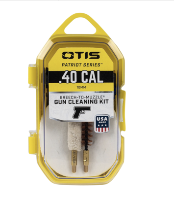 Otis Patriot Cleaning Kit 40 Cal &amp; 10mm Pistol/15 Pieces Yellow Plastic Box Case