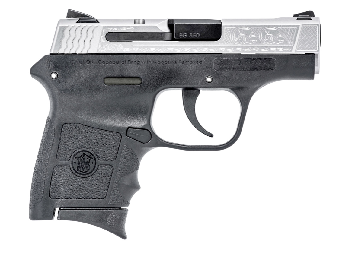 Smith &amp; Wesson 10110 M&amp;P Bodyguard 380 ACP 2.75&quot; Barrel 6+1, Matte Black Polymer Frame, Matte Silver Stainless Steel Engraved Slide, Polymer Grip, Manual Safety