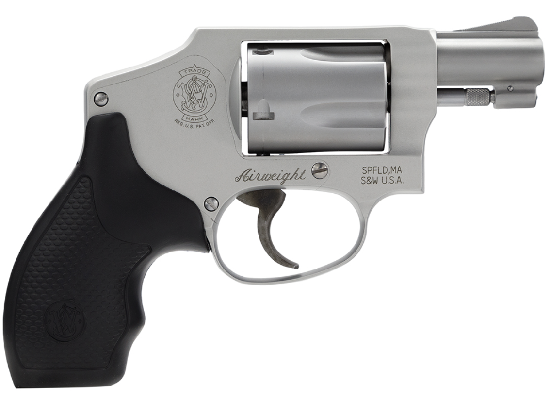 Smith &amp; Wesson 163810 Model 642 Airweight 38 S&amp;W Spl +P Stainless Steel 1.88&quot; Barrel &amp; 5rd Cylinder, Matte Silver Aluminum Alloy J-Frame, Polymer Grip, Internal Lock