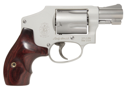 Smith &amp; Wesson 163808 Model 642 Ladysmith 38 S&amp;W Spl +P Stainless Steel 1.88&quot; Barrel &amp; 5rd Cylinder, Matte Silver Aluminum Alloy J-Frame, Wood Grip, Snag-free Enclosed Hammer, Internal Lock