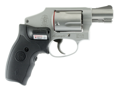 Smith &amp; Wesson 150972 Model 642 Airweight 38 S&amp;W Spl +P Stainless Steel 1.88&quot; Barrel &amp; 5rd Cylinder, Matte Silver Aluminum Alloy J-Frame, Includes Crimson Trace LG-305 Lasergrip, No Internal Lock