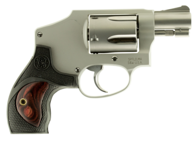 Smith &amp; Wesson 10186 Model 642 Performance Center 38 S&amp;W Spl +P Stainless Steel 1.88&quot; Barrel &amp; 5rd Cylinder Cut For Moon Clips, Matte Silver Aluminum Alloy J-Frame, Polymer With Integrated Wood Insert