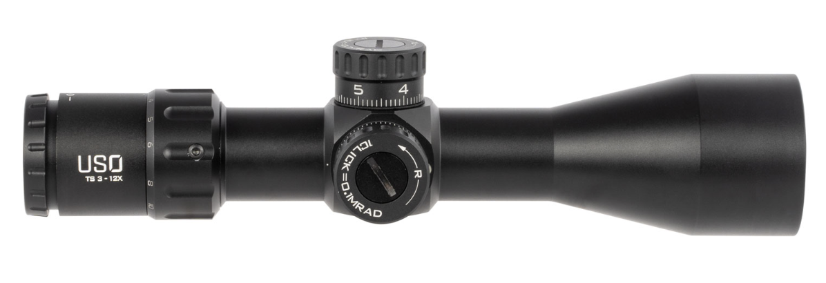 U.S. Optics TS12XMHR TS-12X Matte Black Anodized 3-12x 44mm 30mm Tube MHR Reticle