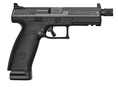 CZ-USA 89543 P-10 F Suppressor Ready 9mm Luger 21+1 5.11&quot; Steel Threaded Barrel, Black Nitride Inside Railed Slide, Black Polymer Frame w/Picatinny Rail, Serrated Trigger Guard &amp; Reversible Mag Releas