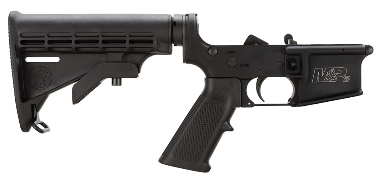 Smith &amp; Wesson 812002 Assembled Lower Receiver 5.56x45mm NATO 7075-T6 Aluminum Black Receiver, Black Synthetic Collapsible Stock Pistol Grip for S&amp;W M&amp;P15