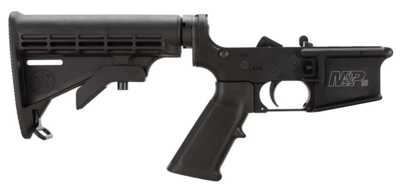 Smith &amp; Wesson 812002 Assembled Lower Receiver 5.56x45mm NATO 7075-T6 Aluminum Black Receiver, Black Synthetic Collapsible Stock Pistol Grip for S&amp;W M&amp;P15