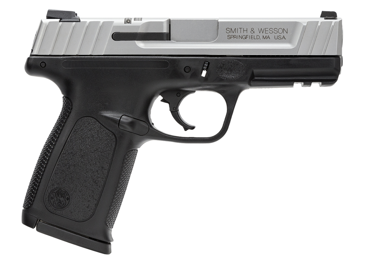 Smith &amp; Wesson 223900 SD VE 9mm Luger Stainless Steel 4&quot; Barrel 16+1, Black Polymer Frame With Picatinny Acc. Rail, Satin Stainless Steel Slide, Textured Polymer Grip, No Manual Safety