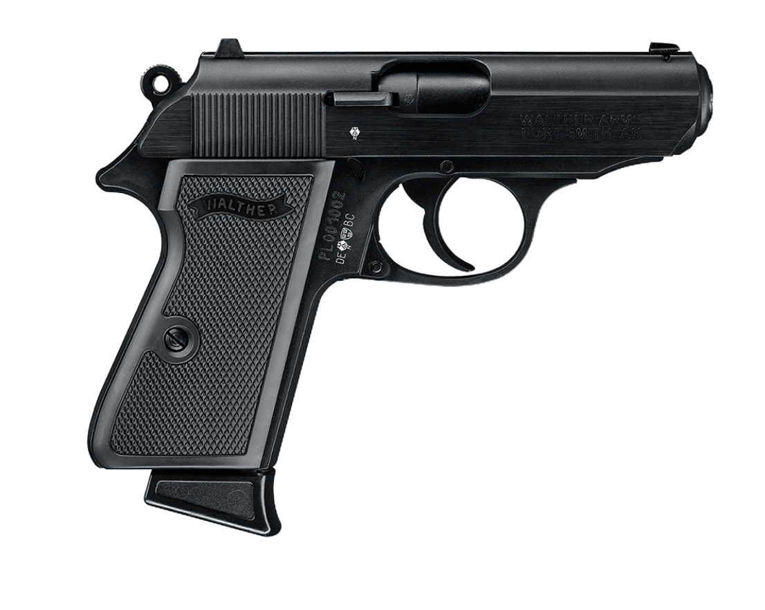 Walther Arms 5030300 PPK/S 22 LR 10+1 3.30&quot; Steel/Threaded Barrel Matte Black Tenifer Serrated/Steel Slide, Black Zinc Alloy Frame w/Beavertail, Black Checkered Polymer Grips