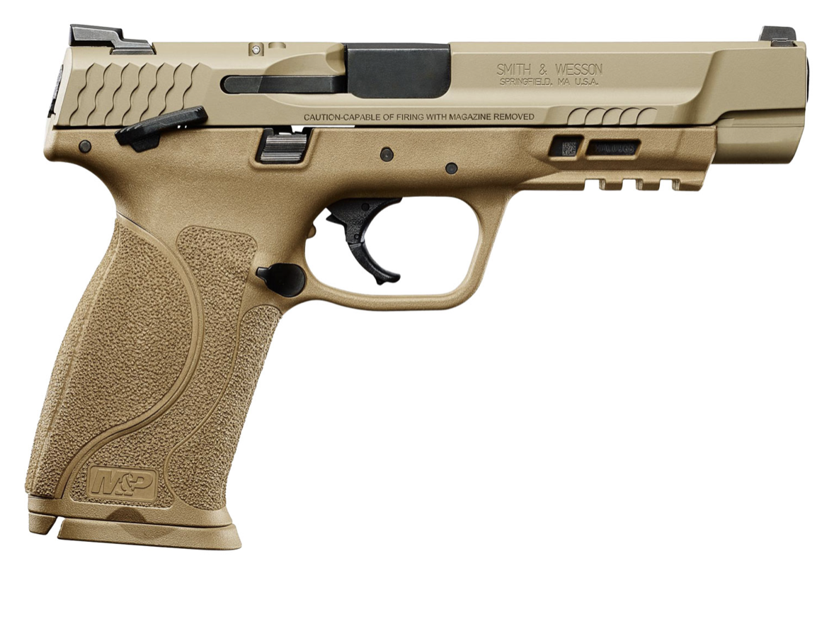 Smith &amp; Wesson 11537 M&amp;P M2.0 9mm Luger 5&quot; Barrel 17+1, Flat Dark Earth Polymer Frame With Picatinny Acc. Rail, Armornite Stainless Steel Slide, Manual Safety