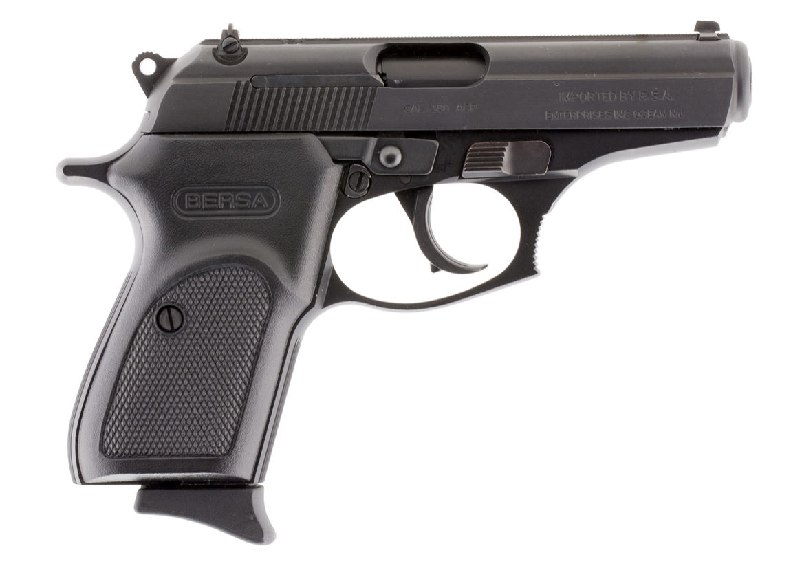 Bersa T380M8 Thunder 380 ACP 8+1 3.50&quot; Barrel, Matte Black Finished Aluminum Frame, Serrated Steel Slide, Textured Polymer Grip, Decocker Safety