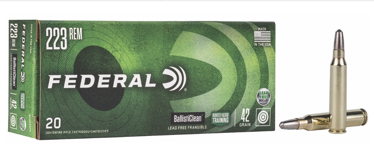 Federal BallistiClean Reduced Hazard Training 223 Rem 42 gr Lead Free Frangible 20 Per Box