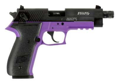 GSG GERG2210TFFL FireFly 22 LR 10+1 4.90&quot; Black Threaded Barrel &amp; Serrated Slide, Purple Zinc Alloy w/Accessory Rail Frame, Black Polymer Grip