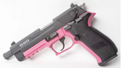 GSG GERG2210TFFP FireFly 22 LR 10+1 4.90&quot; Black Steel/Threaded Barrel &amp; Serrated Slide, Pink Zinc Alloy w/Beavertail Frame, Black Polymer Grip