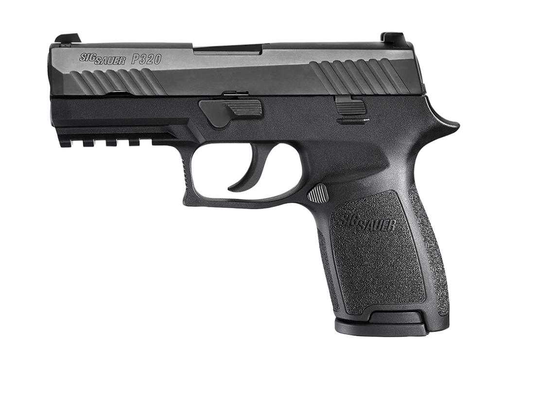 Sig Sauer 320C45BSS P320 Compact 45 ACP Caliber with 3.90&quot; Barrel, 9+1 Capacity, Overall Black Finish Stainless Steel, Picatinny Rail Frame, Serrated Nitron Slide &amp; Polymer Grip