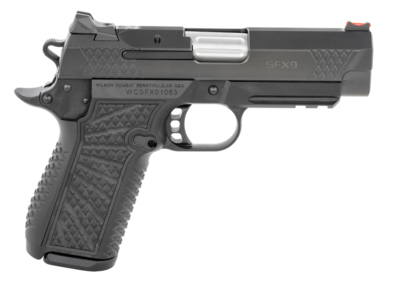 Wilson Combat SFXCPR4 SFX9 Compact 9mm Luger Caliber with 4&quot; Barrel, 15+1 Capacity, Black Finish Aluminum Picatinny Rail/Beavertail Frame, Serrated Black DLC Stainless Steel Slide &amp; Polymer Grip