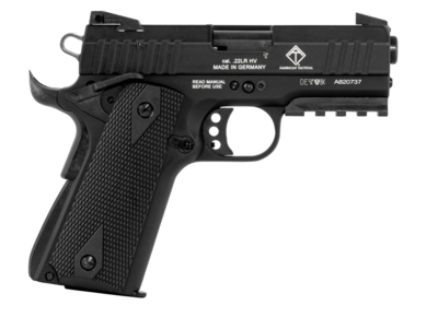 GSG 922 *CA Compliant 22 LR 10+1 3.40&quot; All Black Steel Barrel, Serrated Slide, Zinc Alloy w/Picatinny Rail &amp; Beavertail Frame, Black Double Diamond Polymer Grip