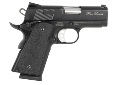 Smith &amp; Wesson 178020 1911 Performance Center Pro Sub-Compact 45 ACP 3&quot; Barrel 7+1, Black Scandium Alloy Frame, Black Stainless Steel Slide, Oversized External Extractor, 3 Holed Curved Trigger, Manua