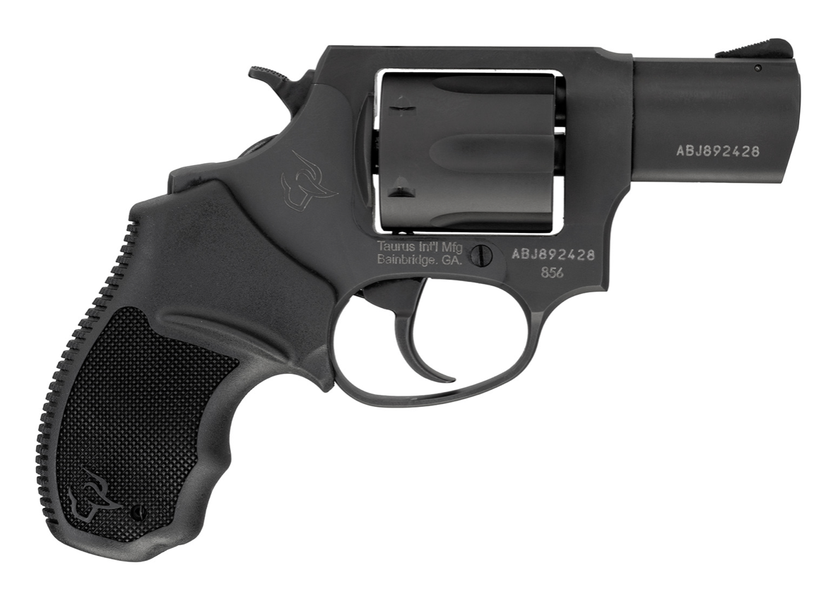 Taurus 285621 856 *CA Compliant 38 Special Caliber with 2&quot; Barrel, 6rd Capacity Cylinder, Overall Matte Black Metal Finish &amp; Finger Grooved Black Rubber Grip