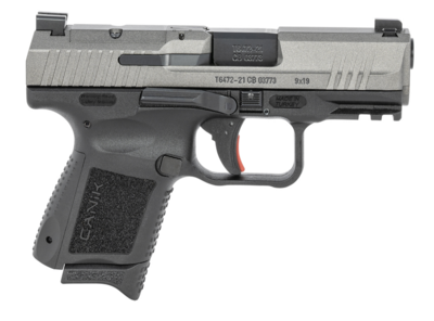 Canik HG6597TN TP9 Elite Subcompact 9mm Luger 12+1 3.60&quot; Barrel, Black Polymer Frame w/Picatinny Accessory Rail, Serrated Optic Cut Steel Slide w/Tungsten Gray Cerakote Finish, Interchangeable Backstr