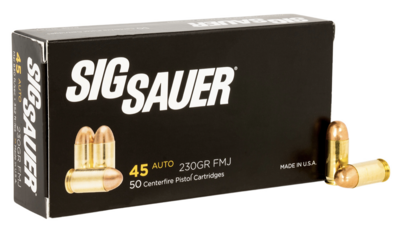 Sig Sauer Elite Ball 45 ACP 230 gr Full Metal Jacket (FMJ) 50 Bx