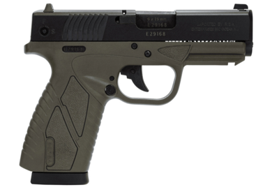 Bersa BP9ODCC BPCC Concealed Carry 9mm Luger 8+1 3.30&quot; Barrel, OD Green Polymer Frame w/ Picatinny Acc. Rail, Serrated Matte Black Steel Slide, Polymer Grip, Manual Safety