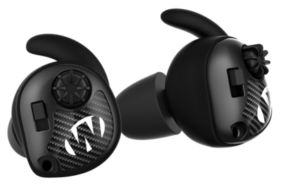 Walker&#39;s GWPSLCR Silencer Electronic Ear Buds Polymer 25 dB In The Ear Matte Black/Carbon Fiber Adult