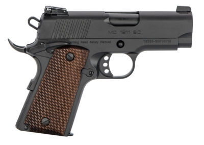 Girsan 390040 MC1911 SC 45 ACP Caliber with 3.40&quot; Barrel, 6+1 Capacity, Black Aluminum Extended Beavertail Frame, Serrated Blued Steel Slide &amp; Checkered Laminate Grip