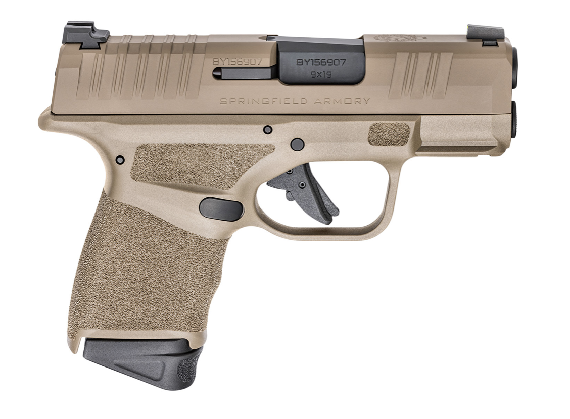 Springfield Armory HC9319F Hellcat Micro-Compact 9mm Luger 13+1/11+1 3&quot; Melonite Barrel, Desert Flat Dark Earth Polymer Frame w/Picatinny Acc. Rail &amp; Adaptive Grip Texture, Desert Flat Dark Earth Cera