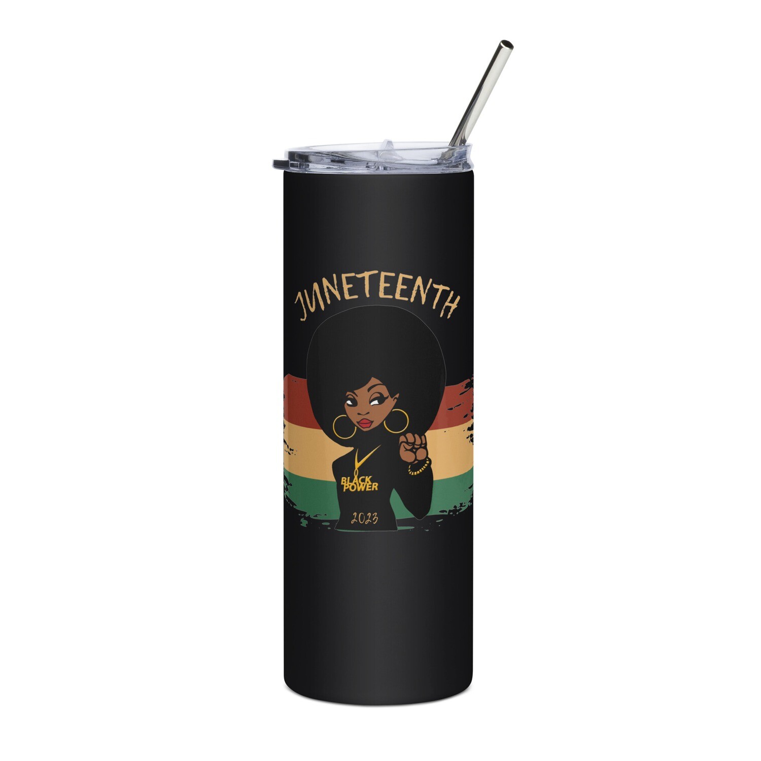 Juneteenth Black Power 2023 Stainless Steel Tumbler