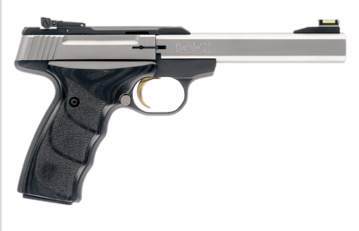 Browning 051427490 Buck Mark Plus *CA Compliant 22 LR 10+1 5.50&quot; Slab Side Barrel, Serrated SS Slide, Matte Black Aluminum Frame, Black Laminate Wood Grips