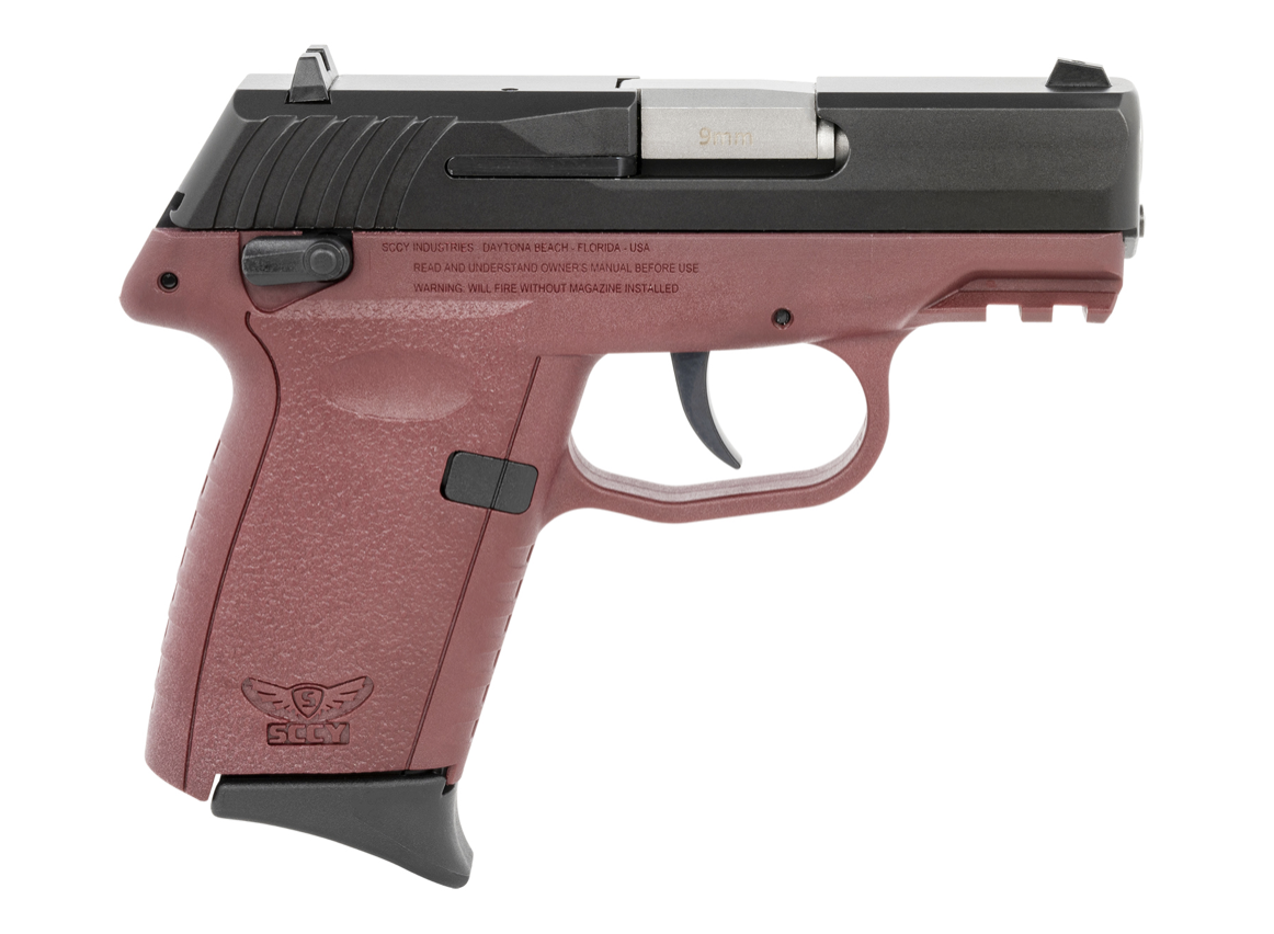SCCY Industries CPX1CBCRG3 CPX-1 Gen3 9mm Luger 10+1 3.10&quot; Crimson Red Polymer w/Picatinny Rail Serrated Black Nitride SS Slide Crimson Red Polymer Grip
