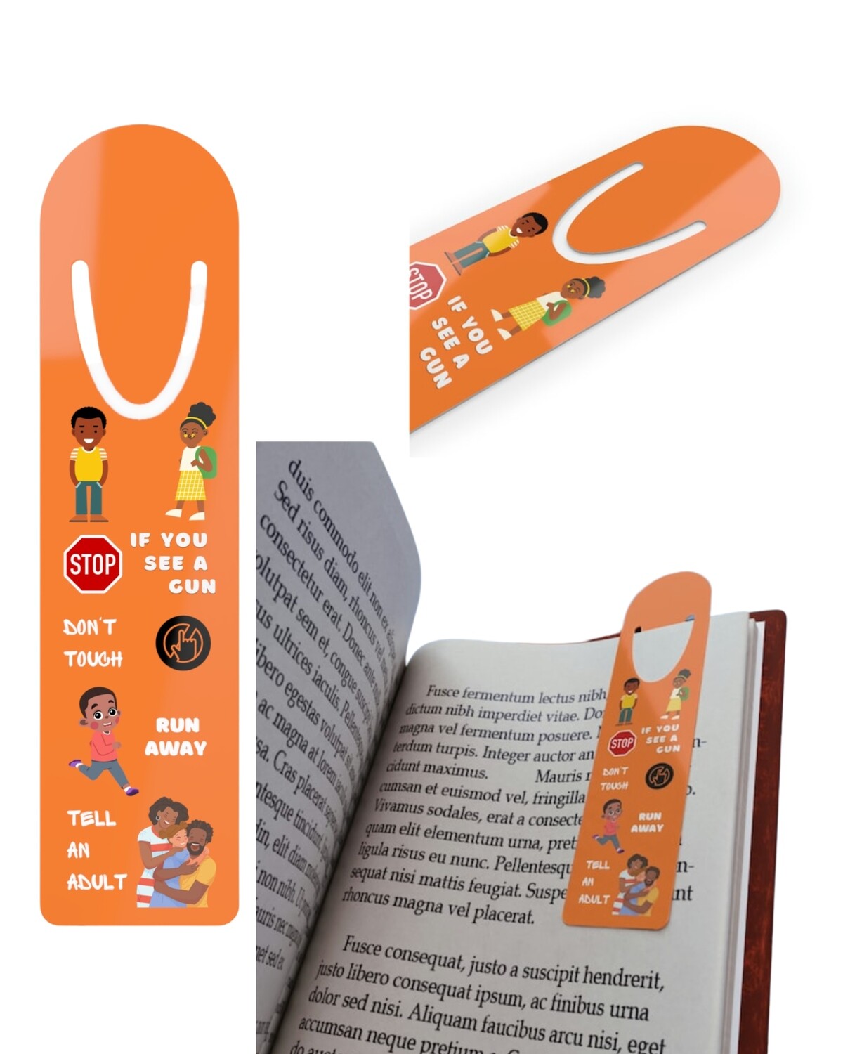 Children Firearm Safety Metal Bookmark | Teach Kids Firearm Safety Rules