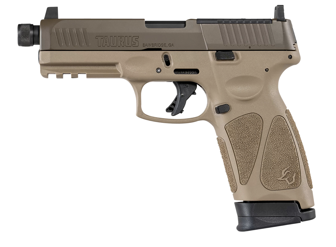 Taurus 1G3P941TAC10 G3 Tactical 9mm Luger Caliber with 4.50&quot; Threaded Barrel, 10+1 Capacity, Flat Dark Earth Picatinny Rail Frame, Serrated/T.O.R.O Optic Cut Patriot Brown Cerakote Steel Slide &amp; Polym