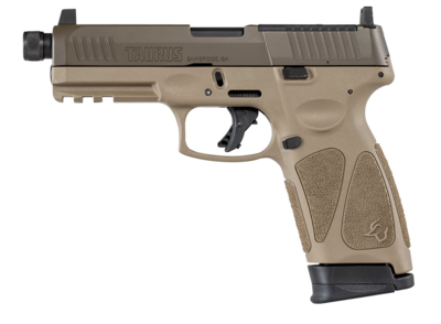 Taurus 1G3P941TAC10 G3 Tactical 9mm Luger Caliber with 4.50&quot; Threaded Barrel, 10+1 Capacity, Flat Dark Earth Picatinny Rail Frame, Serrated/T.O.R.O Optic Cut Patriot Brown Cerakote Steel Slide &amp; Polym