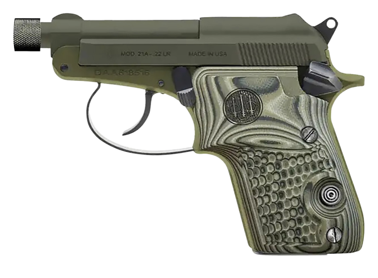 Beretta USA SPEC0695A 21A Bobcat Kale Slushy Compact Compact 22 LR 7+1 2.90&quot; OD Green Barrel, Frame &amp; Serrated Slide, OD Green Textured Grips