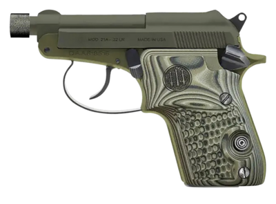 Beretta USA SPEC0695A 21A Bobcat Kale Slushy Compact Compact 22 LR 7+1 2.90&quot; OD Green Barrel, Frame &amp; Serrated Slide, OD Green Textured Grips