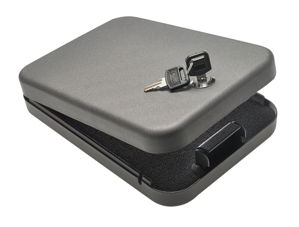 SnapSafe 75200 Lock Box Large Key Entry Black Steel Holds 1 Handgun 9.50&quot; L x 6.50&quot; W x 1.75&quot; D