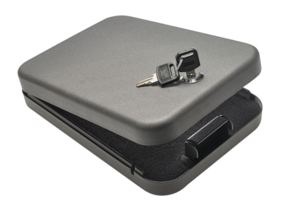 SnapSafe 75200 Lock Box Large Key Entry Black Steel Holds 1 Handgun 9.50&quot; L x 6.50&quot; W x 1.75&quot; D