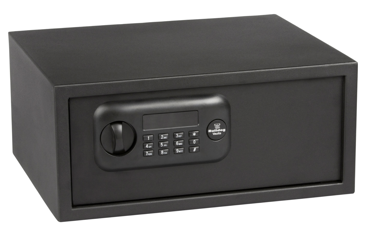 Bulldog BD1035 Digital Laptop Vault Standard Keypad/Key Entry Black Powder Coat Steel 17&quot; x 14.50&quot; x 7.70&quot;