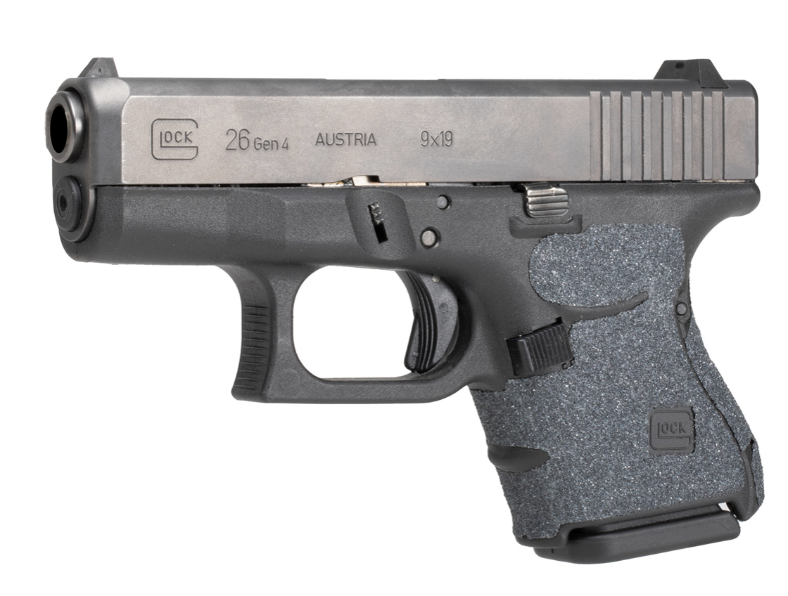 Hogue Wrapter Adhesive Grip made of Heavy Grit with Black Finish for Glock 26, 27, 33 Gen 4