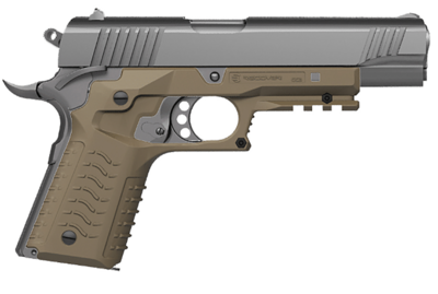 Recover Tactical CC3H02 Grip &amp; Rail System Tan Polymer Picatinny for Standard Frame 1911