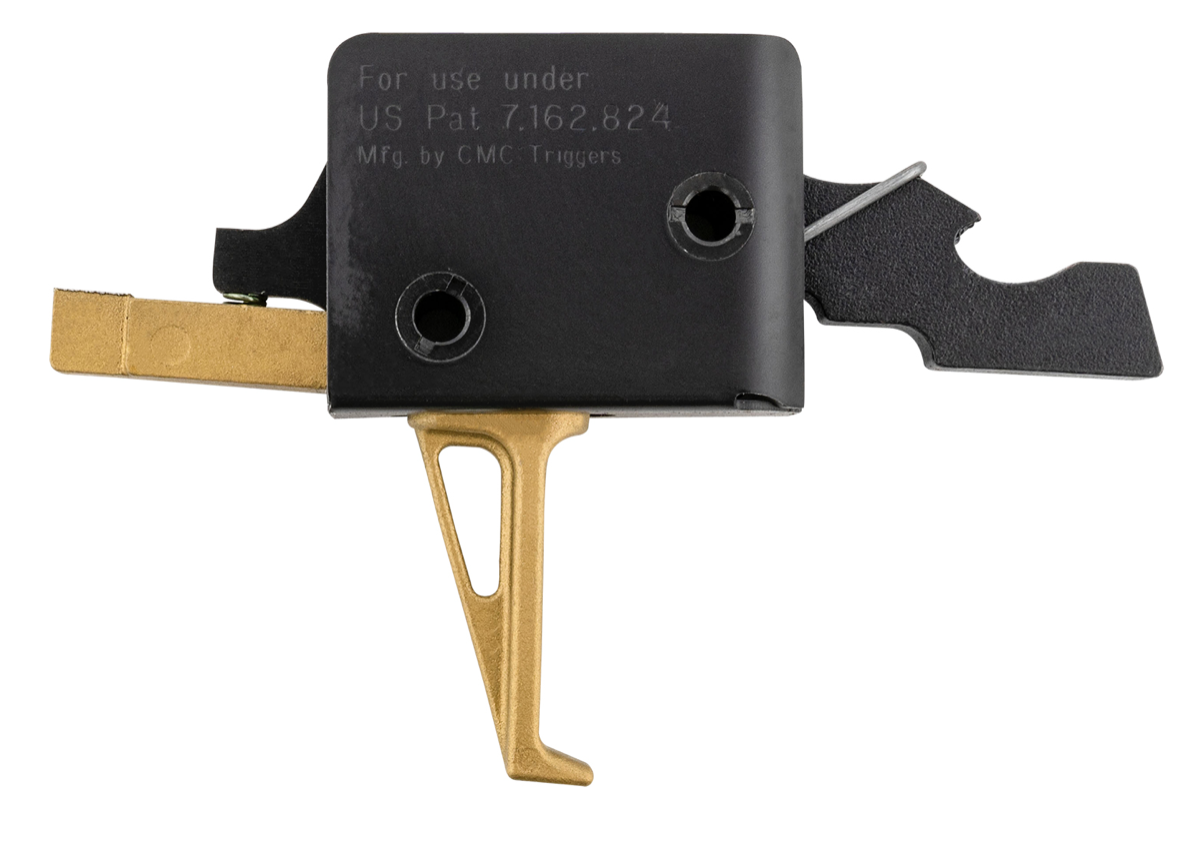 CMC Triggers 91503GF Drop-In Gold Finger Single-Stage Flat Trigger with 3-3.50 lbs Draw Weight &amp; Gold Finish for AR-15,AR-10 Ambidextrous