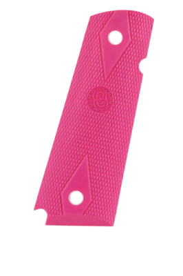 Hogue 45017 OverMolded Grip Panels Checkered Pink Rubber for 1911 Government