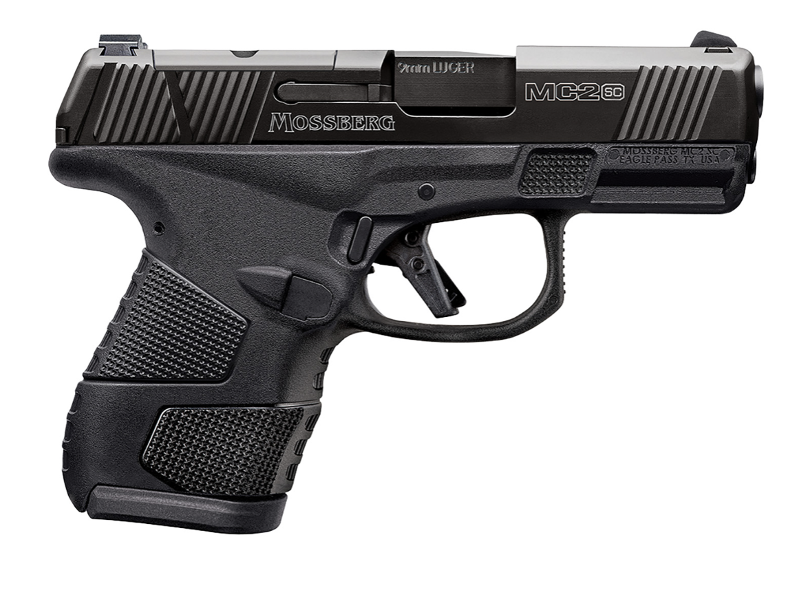 Mossberg 89027 MC2sc Sub-Compact 9mm Luger 11+1/14+1 3.40&quot; Barrel, Polymer Frame, Serrated/Optic Cut 416 Stainless Steel Slide w/Black DLC Finish, Double Stack Magazines, Aggressive Grip Texture &amp; Pal