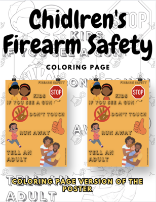 Children Firearm Safety Printable Coloring Page