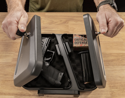 Hornady 95229 Dual-Lid Lock Box Key Entry Black Steel Holds 2 Handguns